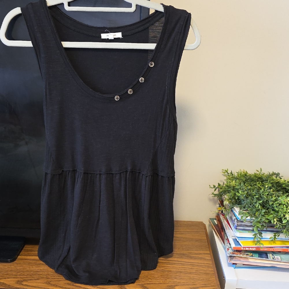 Maurices Black Button-Accent Tank Top